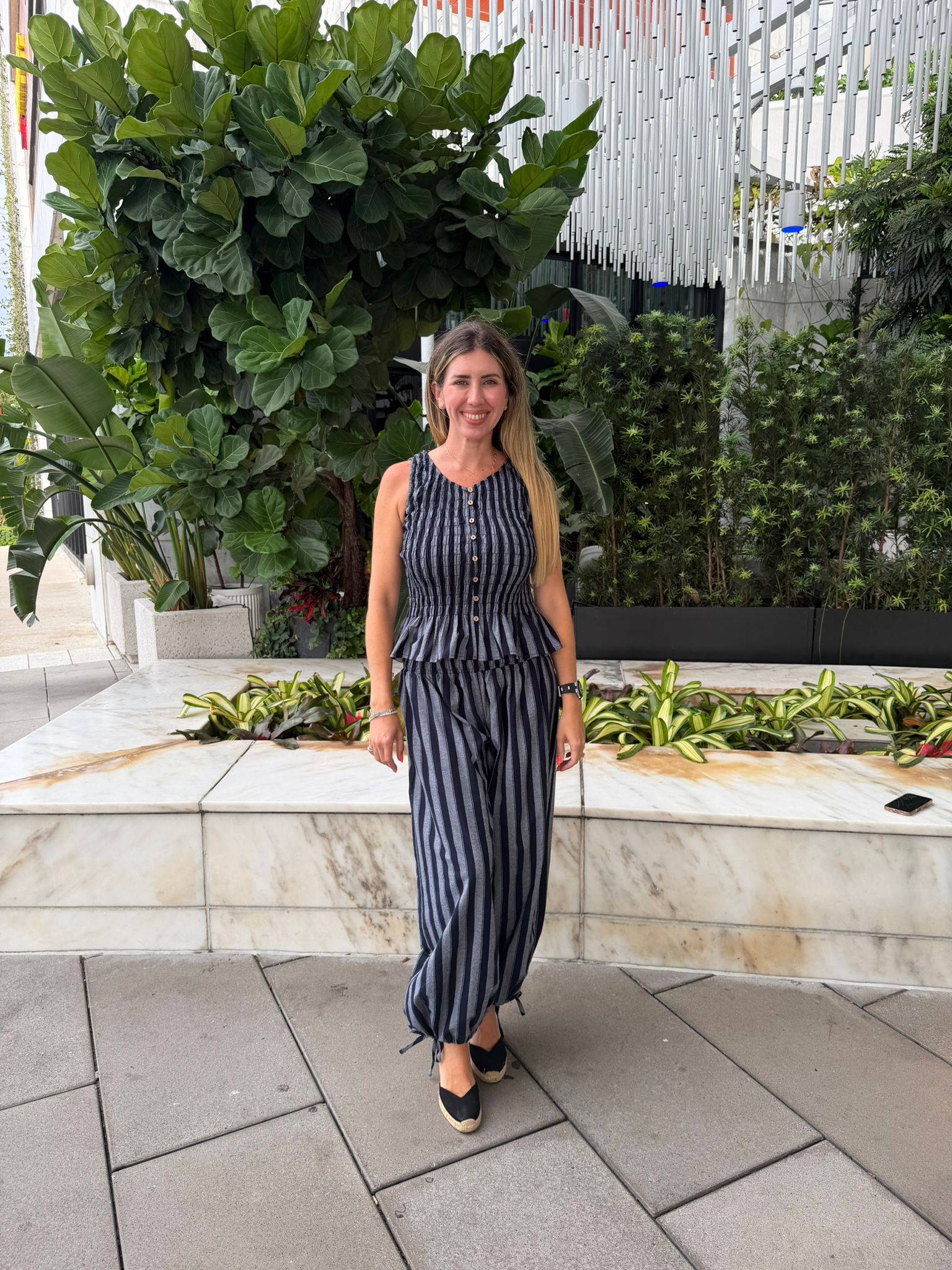 Stripe Ruffle Top & Wide Pants