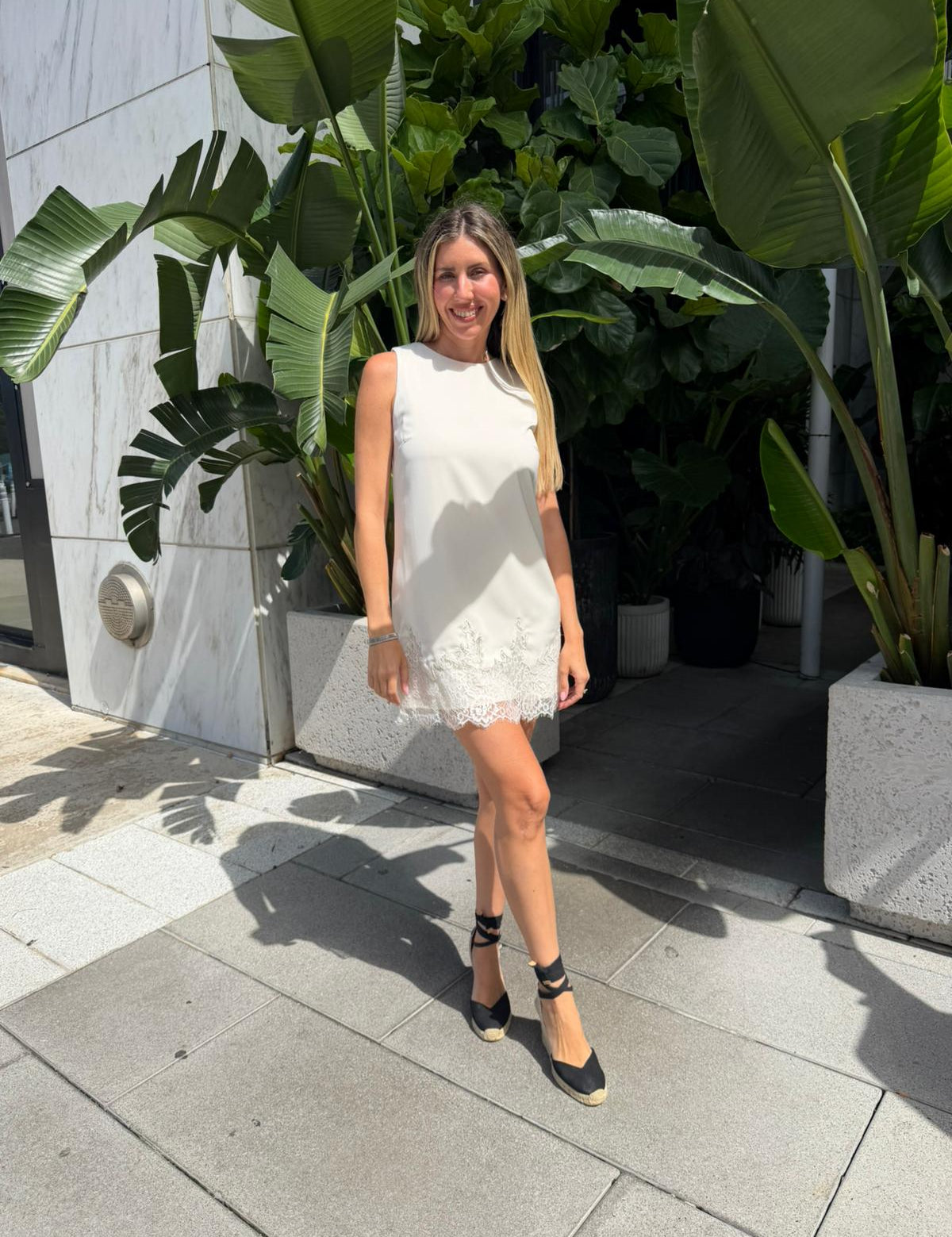 Lace Edge Satin Mini Dress