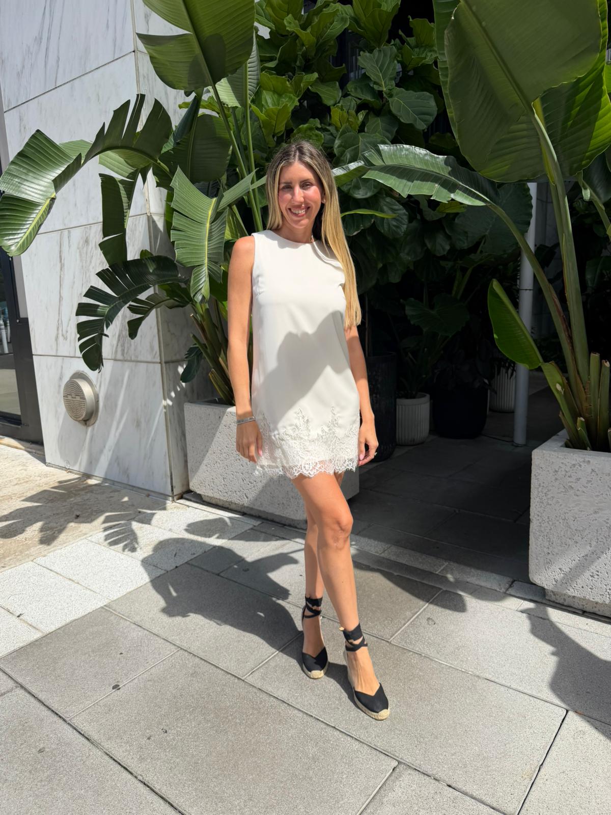 Lace Edge Satin Mini Dress