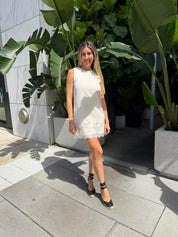 Lace Edge Satin Mini Dress