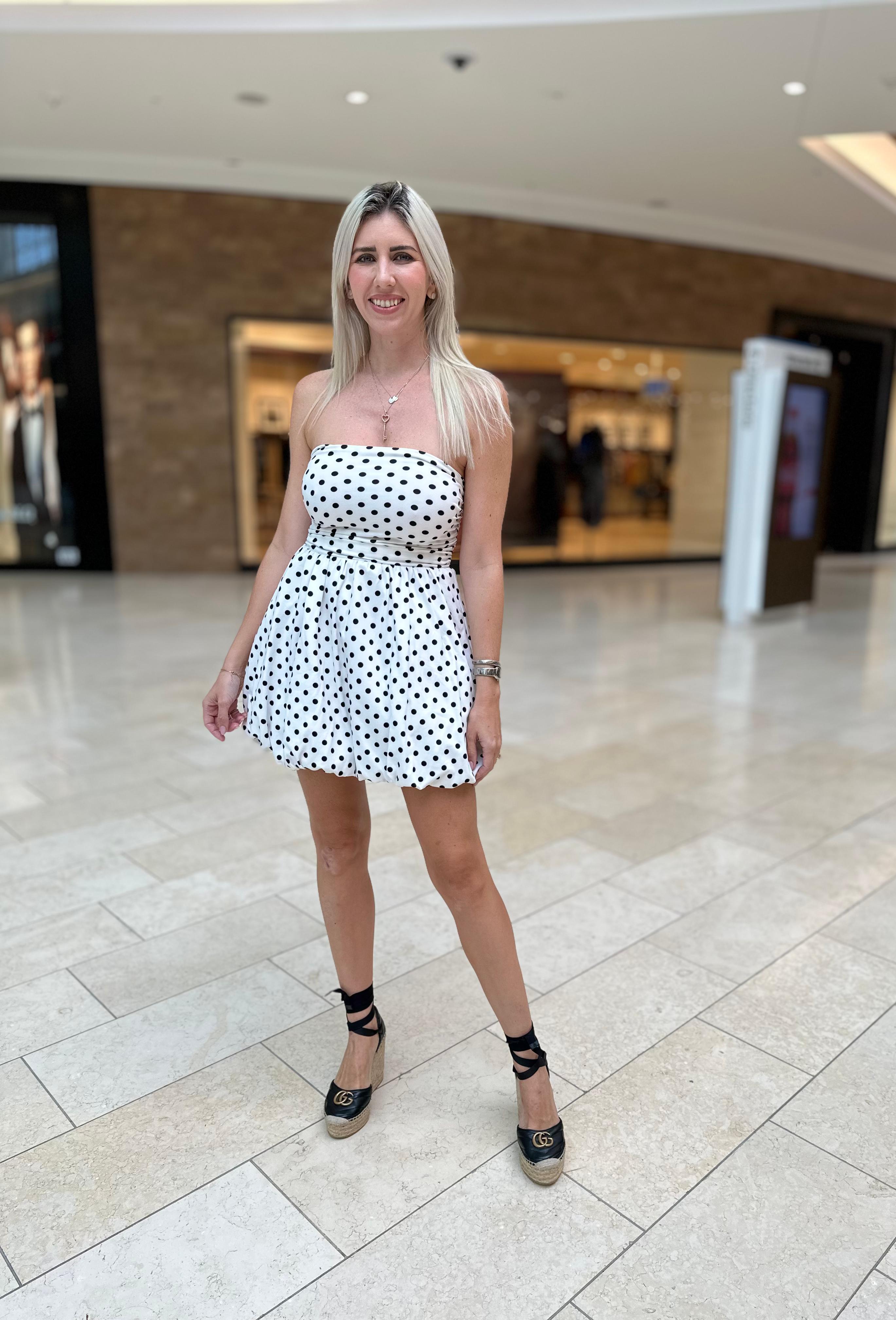Tube Dot Bubble Mini Dress