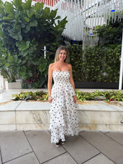 Strapless Layered Ruffle Dress