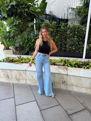 Rhinestones Side Line Jeans