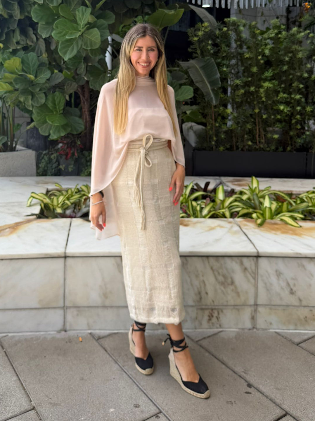 Detachable Belt Midi Skirt