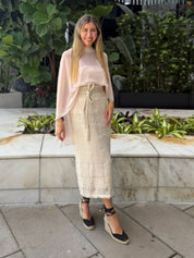Detachable Belt Midi Skirt