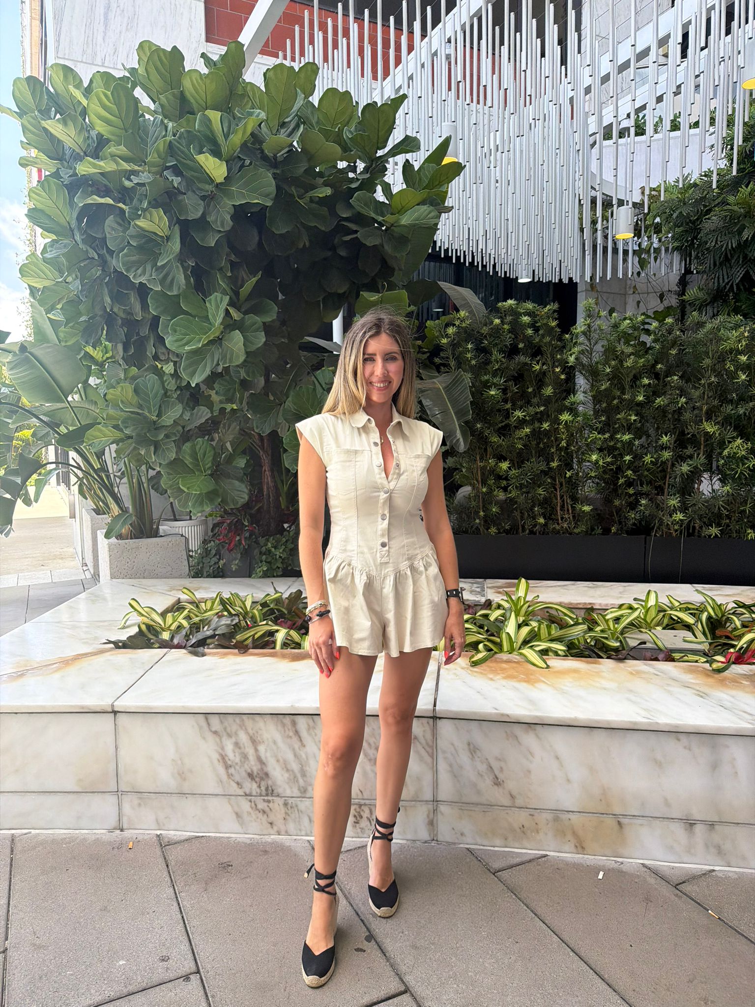 Denim Button Down Romper