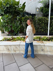 Across Button Up Tunic Shirt