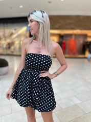 Tube Dot Bubble Mini Dress