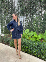 Denim Oversize Top & Mini Skirt