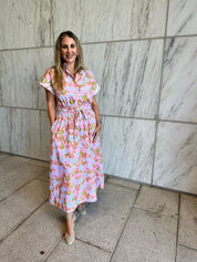 Floral Shirt Midi Dress