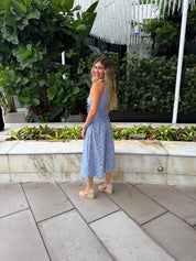 Collar Neck Belted Midi Dress