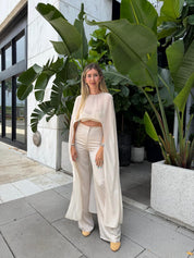 Bralette Cape Top & Pants Set