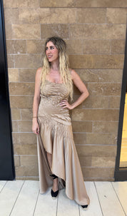 Metalic Ruched Dress