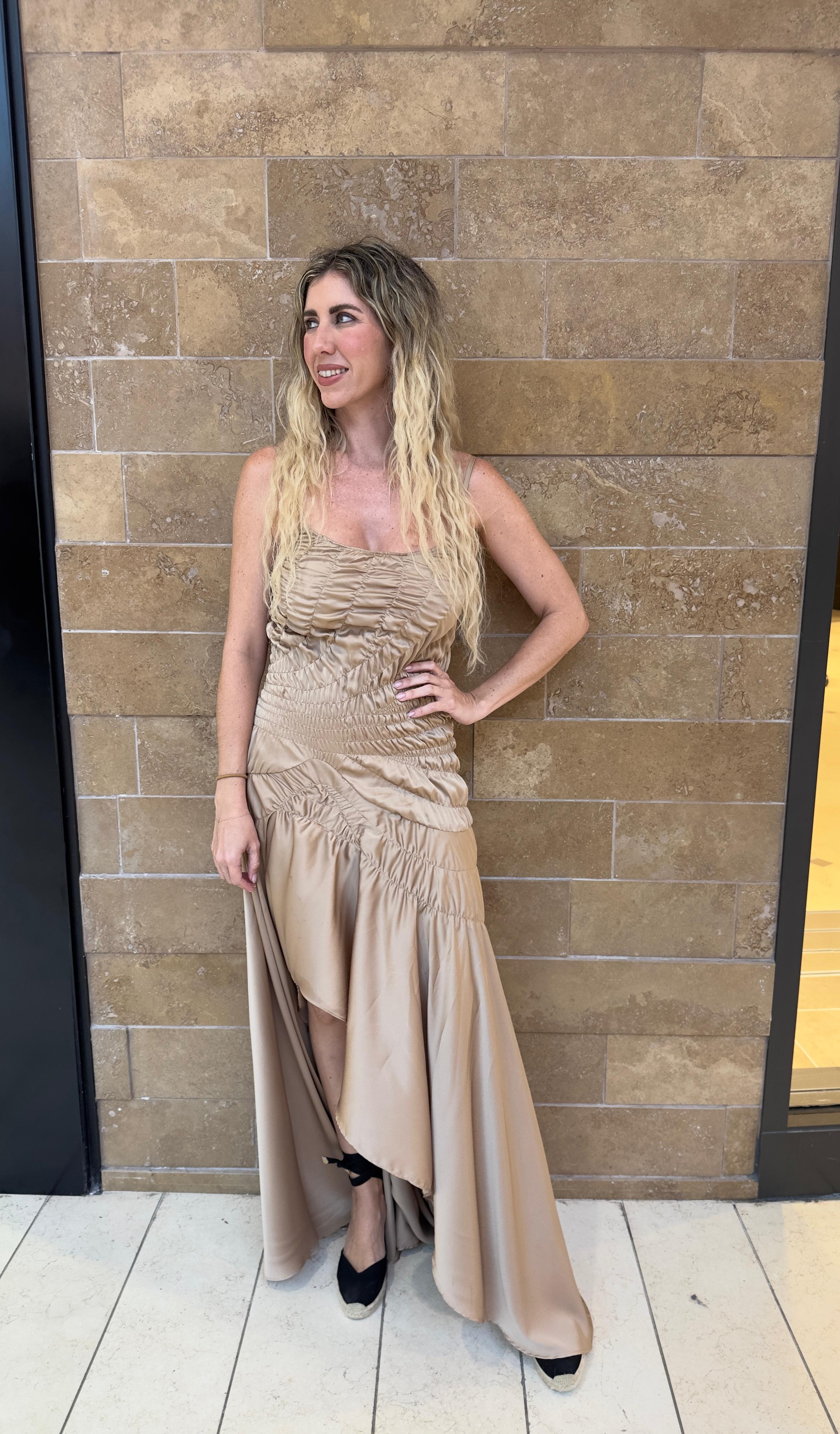 Metalic Ruched Dress