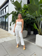 Strapless Belted Denim Top & Pant