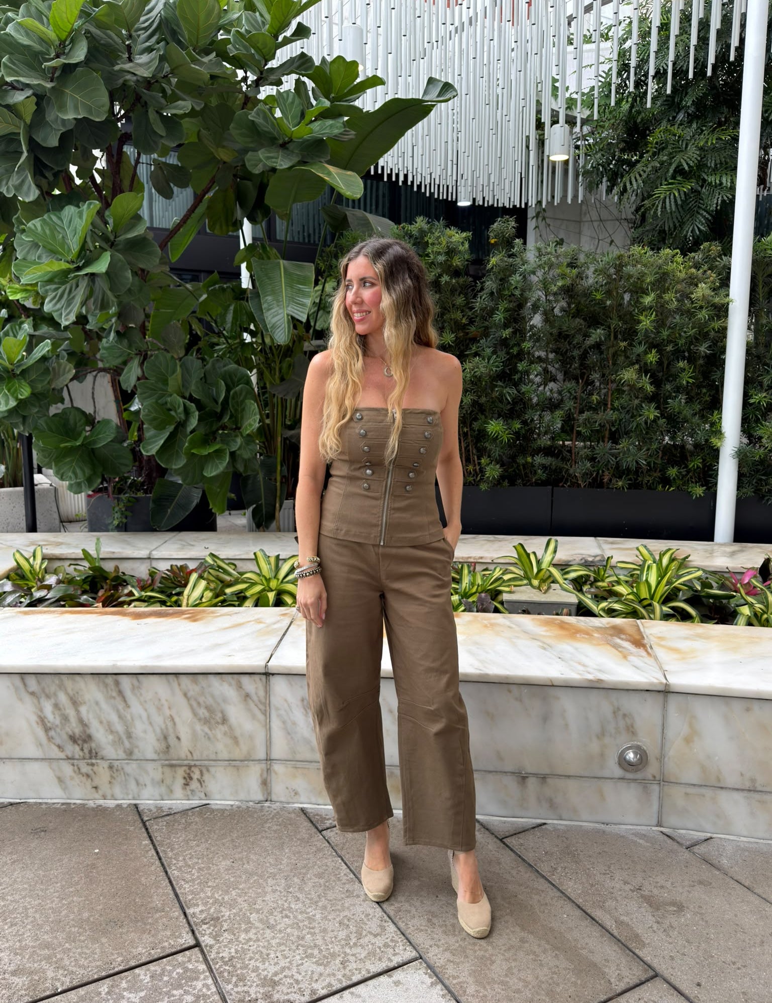 Zip Military Vest Peplum Jumpsuit