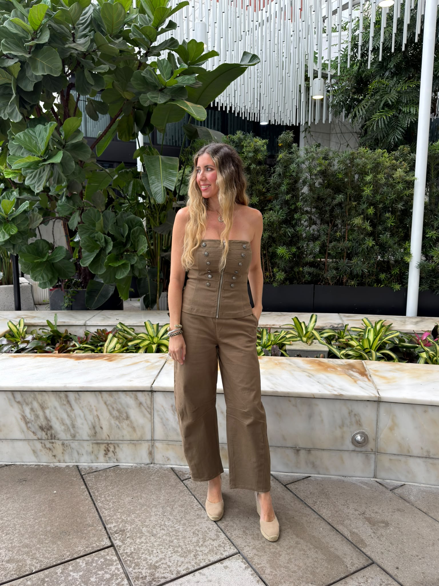 Zip Military Vest Peplum Jumpsuit