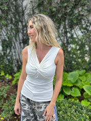 Off Shoulder Twist Front Top