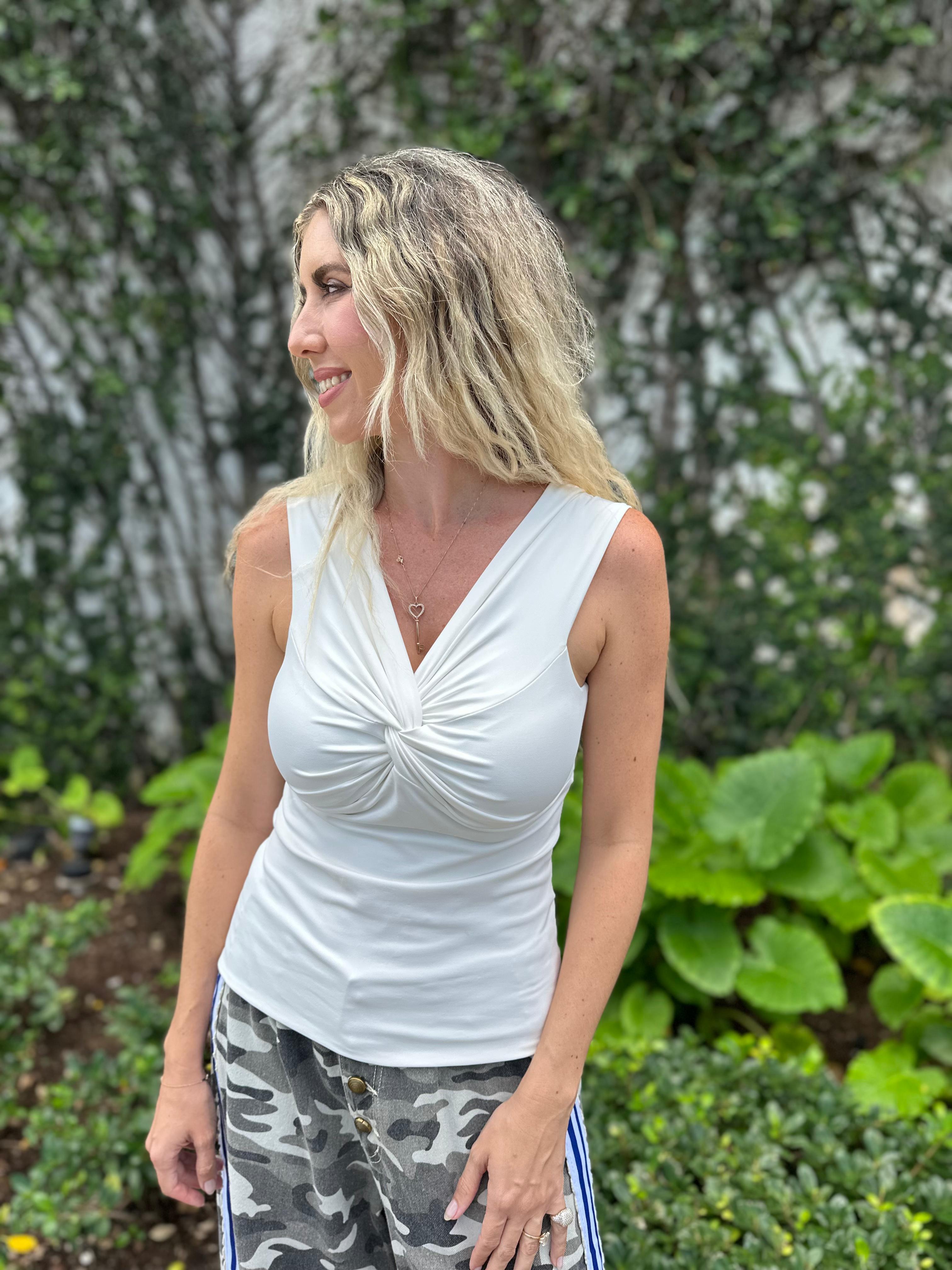 Off Shoulder Twist Front Top