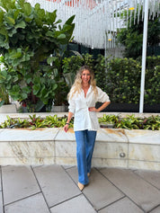 Across Button Up Tunic Shirt