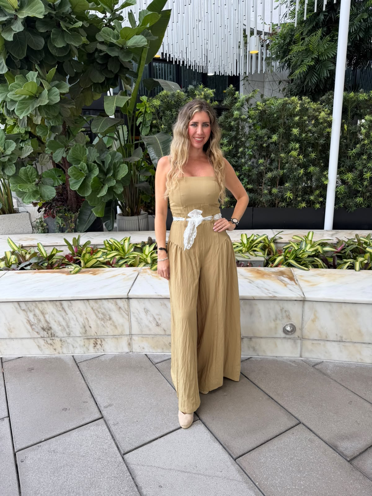 Waist Lace Belt Jumpsuit