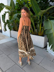 Braided Linen Long Dress