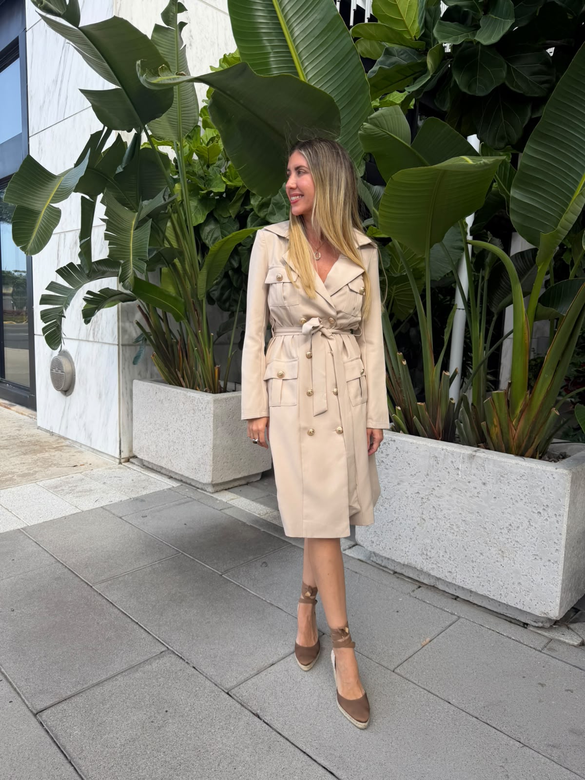 Trench Coat Midi Dress
