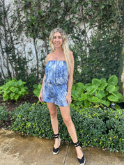 Printed Tube Romper W. Pockets