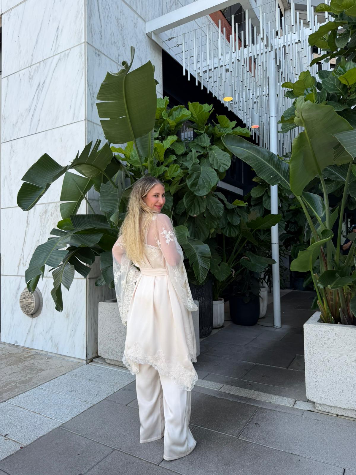 Robe Top & Pants Lace Set