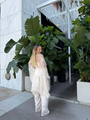 Robe Top & Pants Lace Set
