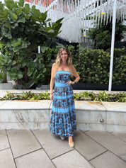 Strapless Printed Maxi Dress