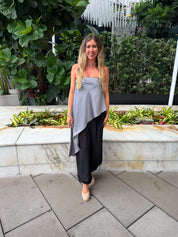 Satin Asymmetric Bandeau Top