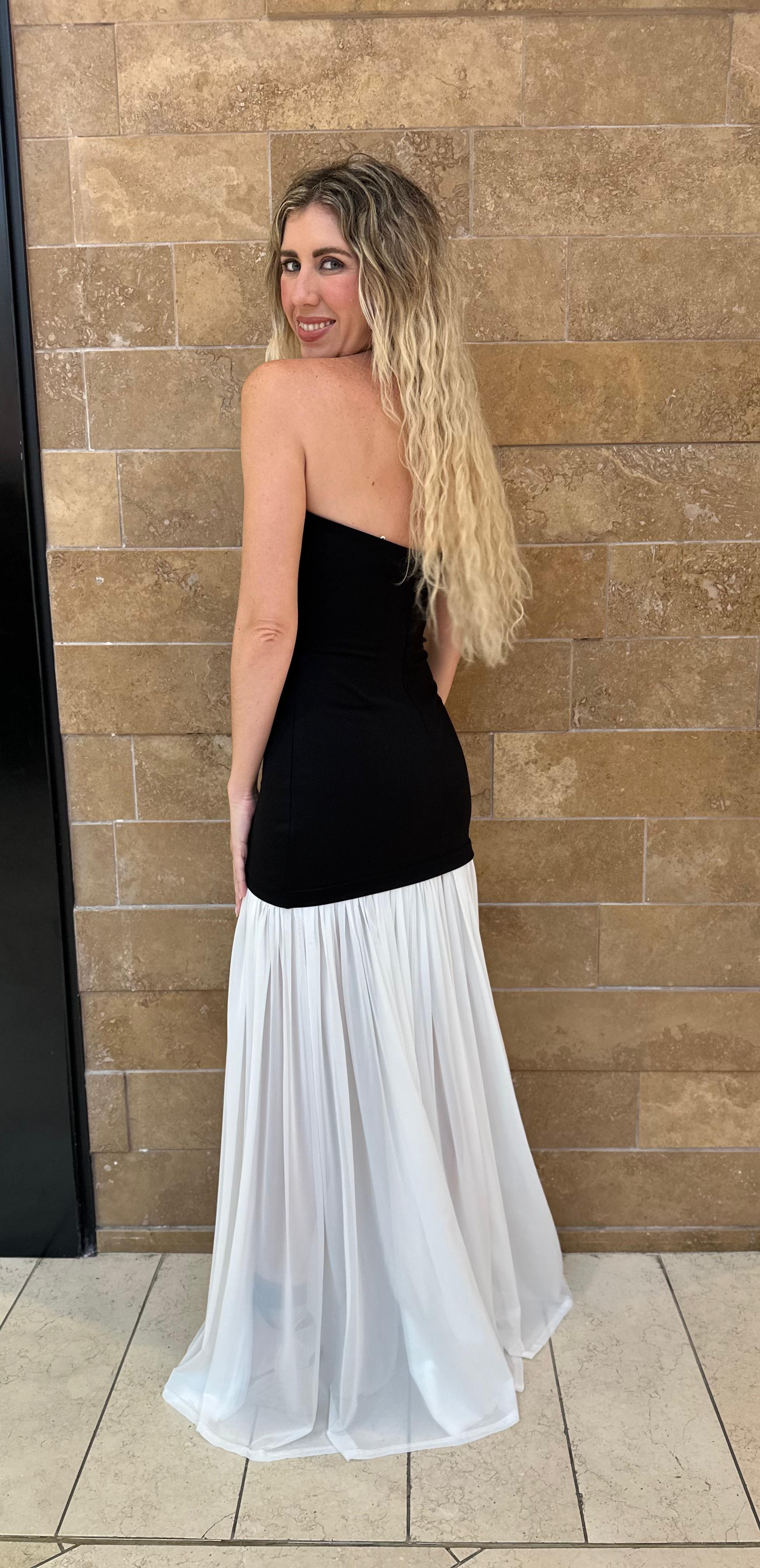 Strapless Two Tone Dress