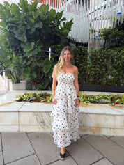 Strapless Layered Ruffle Dress