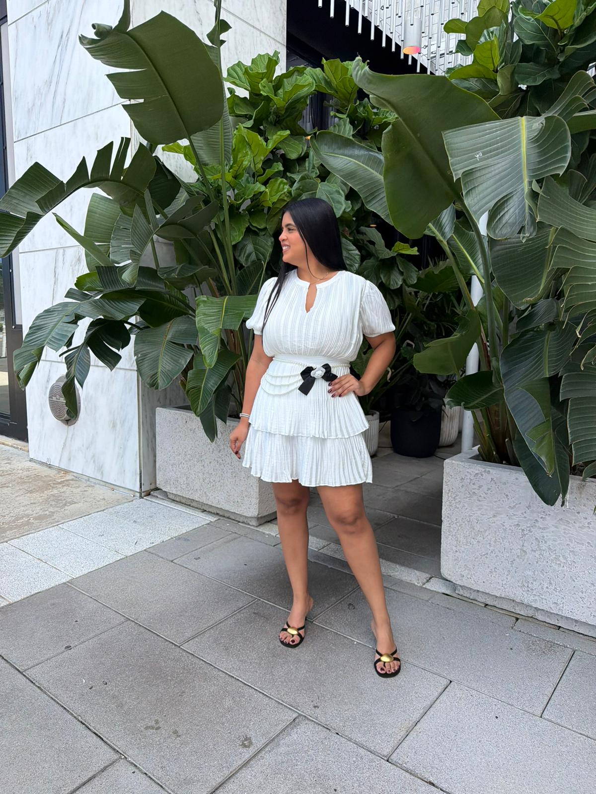 Pleated Mini Dress