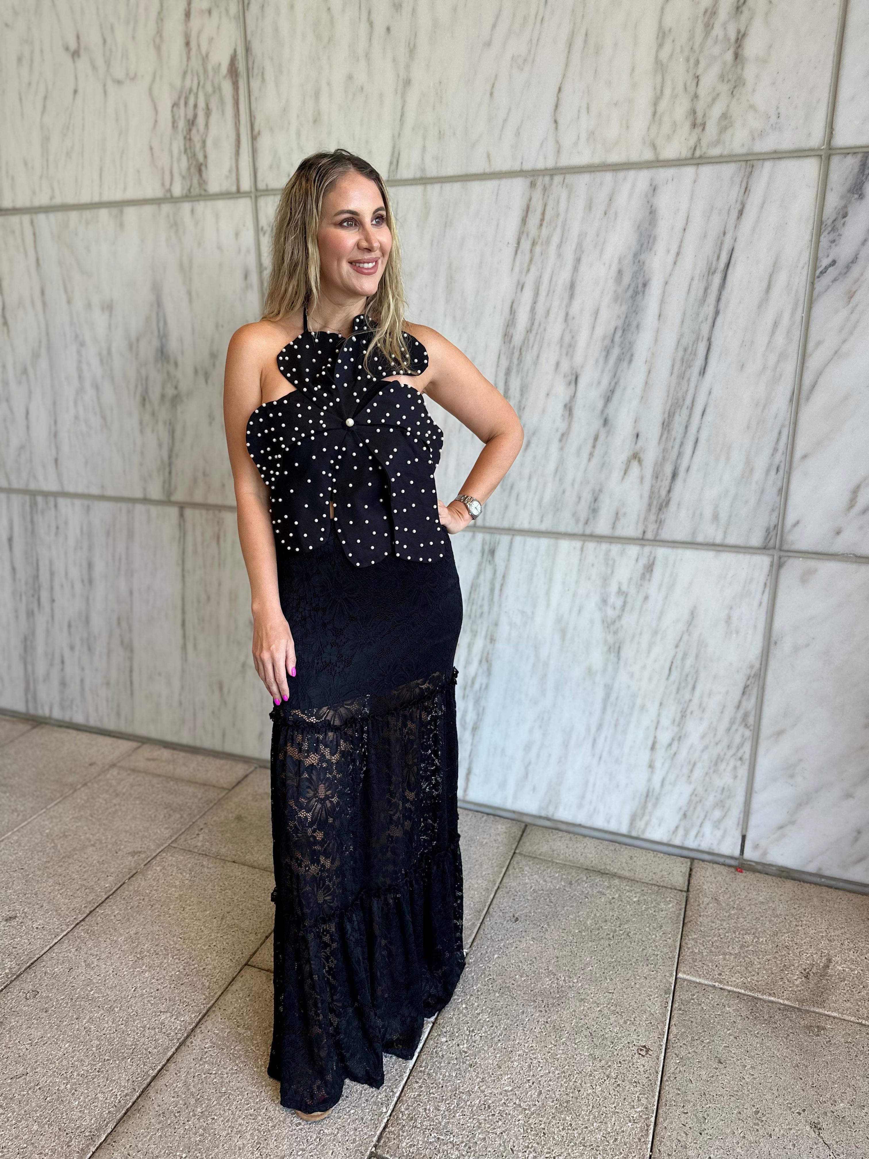 Ruffles Lace Maxi Skirt