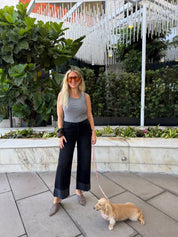 High Rise Palazzo Wide Jeans
