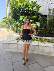 Soft Woven Lace Insert Tank Top