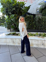 Relaxed Wide Leg Dark Jeans