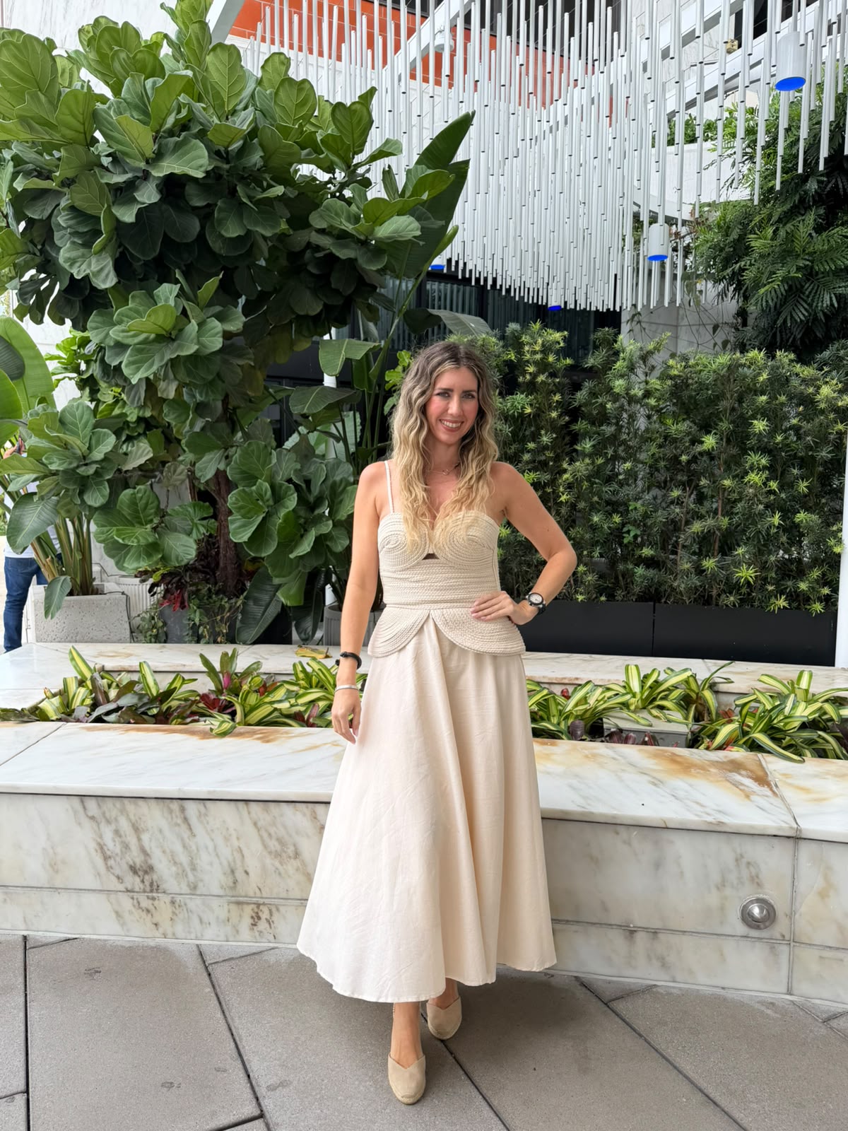 Braided Linen Top & Skirt Set
