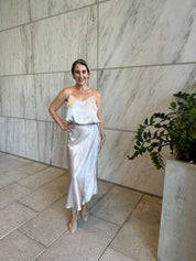 Satin Strap Cami & Midi Skirt
