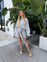 Oversize Tee & Front Tie Skirt