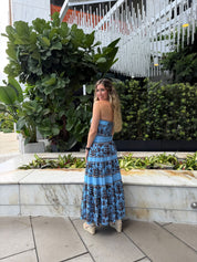 Strapless Printed Maxi Dress