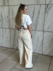 Drawstring Back Crop Tee