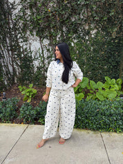 Polka Dot Front Pockets Jacket