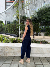 Denim Military Vest & Barrel Pant