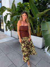 Sectional Panel Print Long Dress