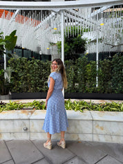 Striped Star Print Midi Skirt
