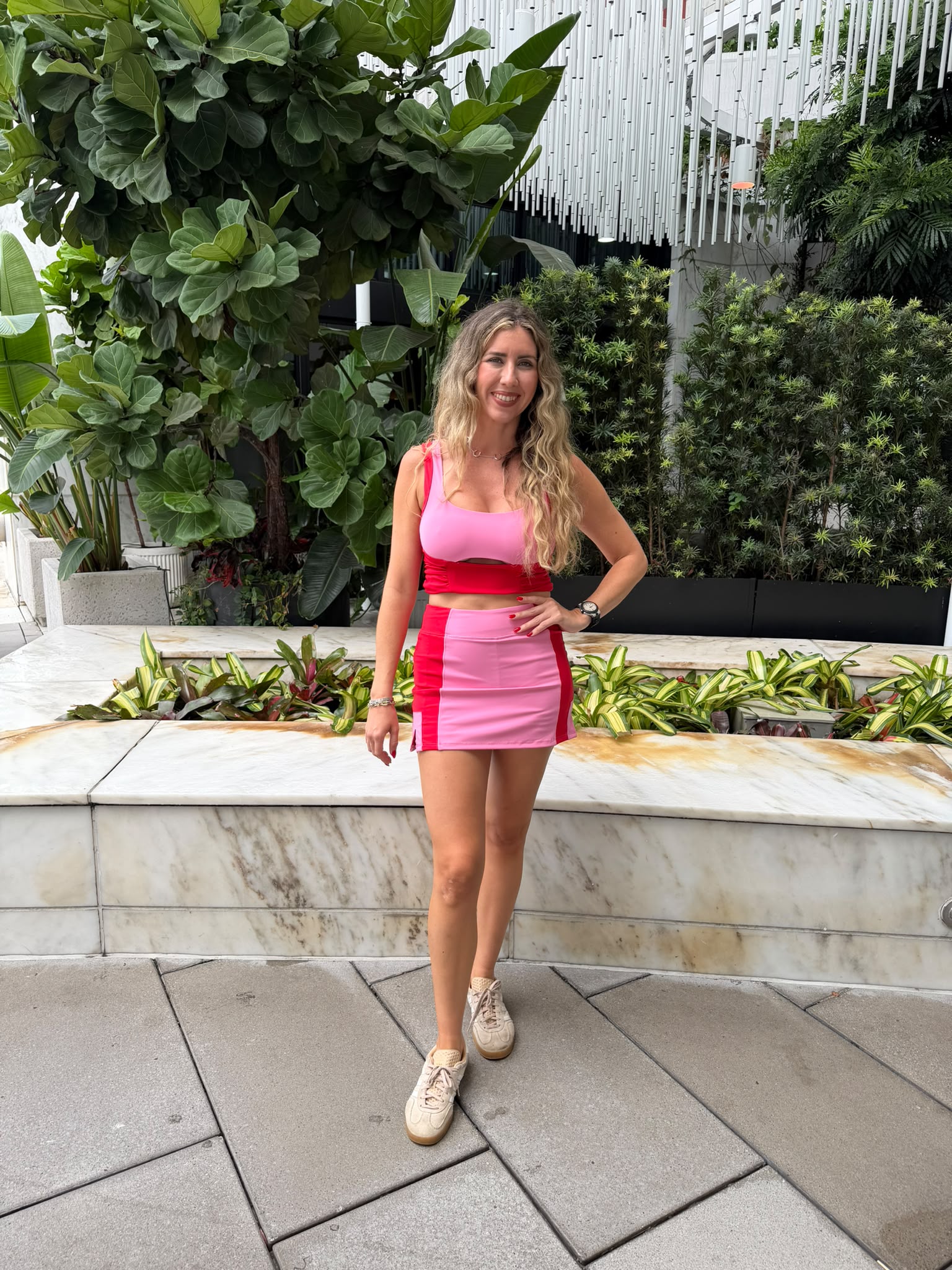 Two Tone Contrast Active Skort