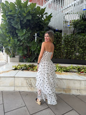 Strapless Layered Ruffle Dress